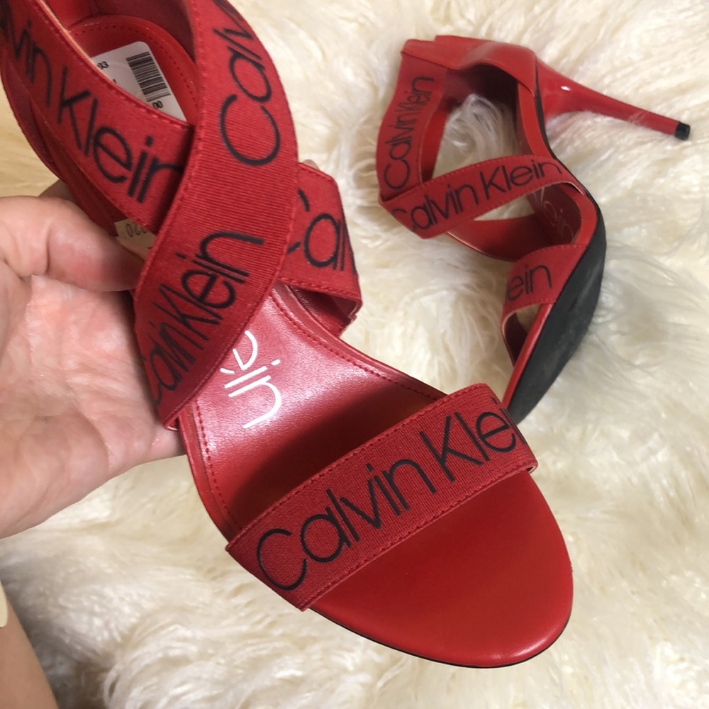 CALVIN KLEIN Red SALAS SANDALS - Picture 2 of 10